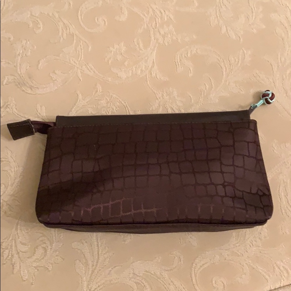 Stephanie Johnson Brown Fabric Clutch Bag EUC